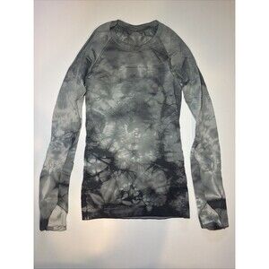 Lululemon Runderful Long Sleeve Space Dye Camo White Silver Spoon Size 6